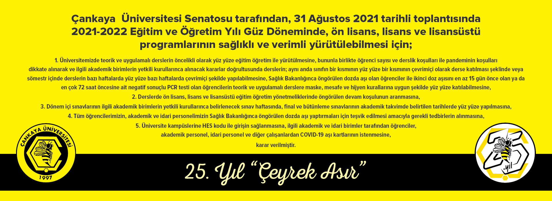 31 Ağustos 2021 Senato Kararı
