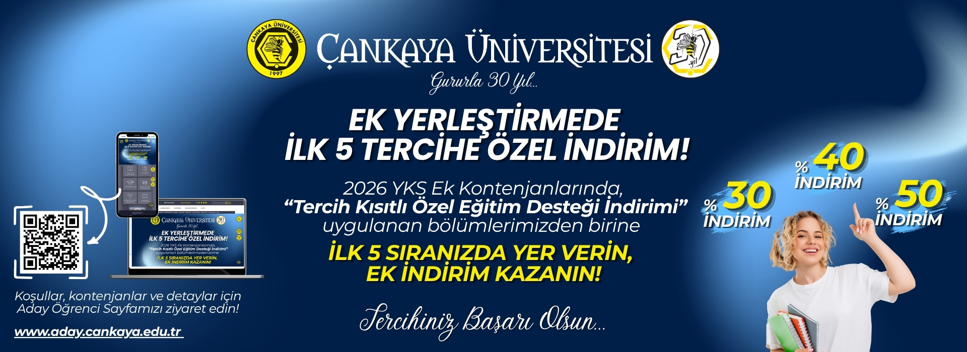 Ek Yerleştirmede İlk 5 Tercihe Özel İndirim